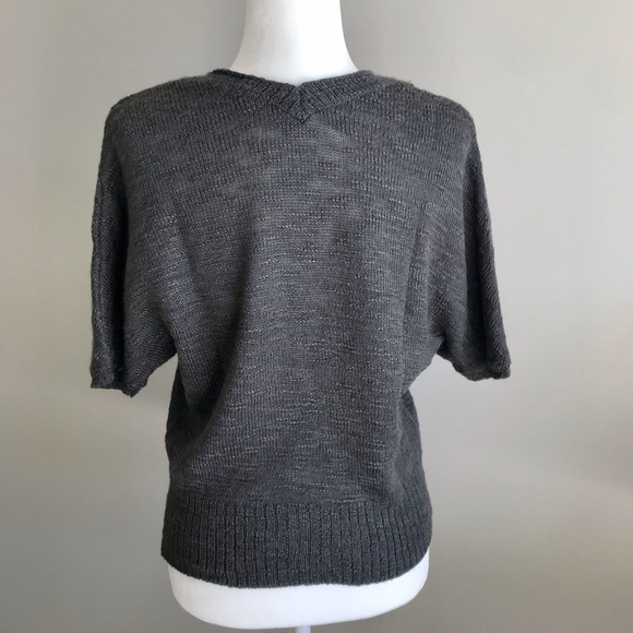 GAP Soft Grey Dolman Sleeve Sweater, Gray Sweater, V Neck, V Back sweater, S - Picture 3 of 10